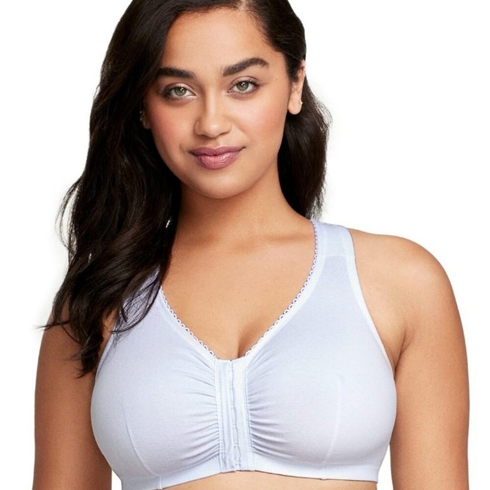 Glamorise Full Figure Plus Size Complete Comfort Wirefree Cotton T-Back bra 48C